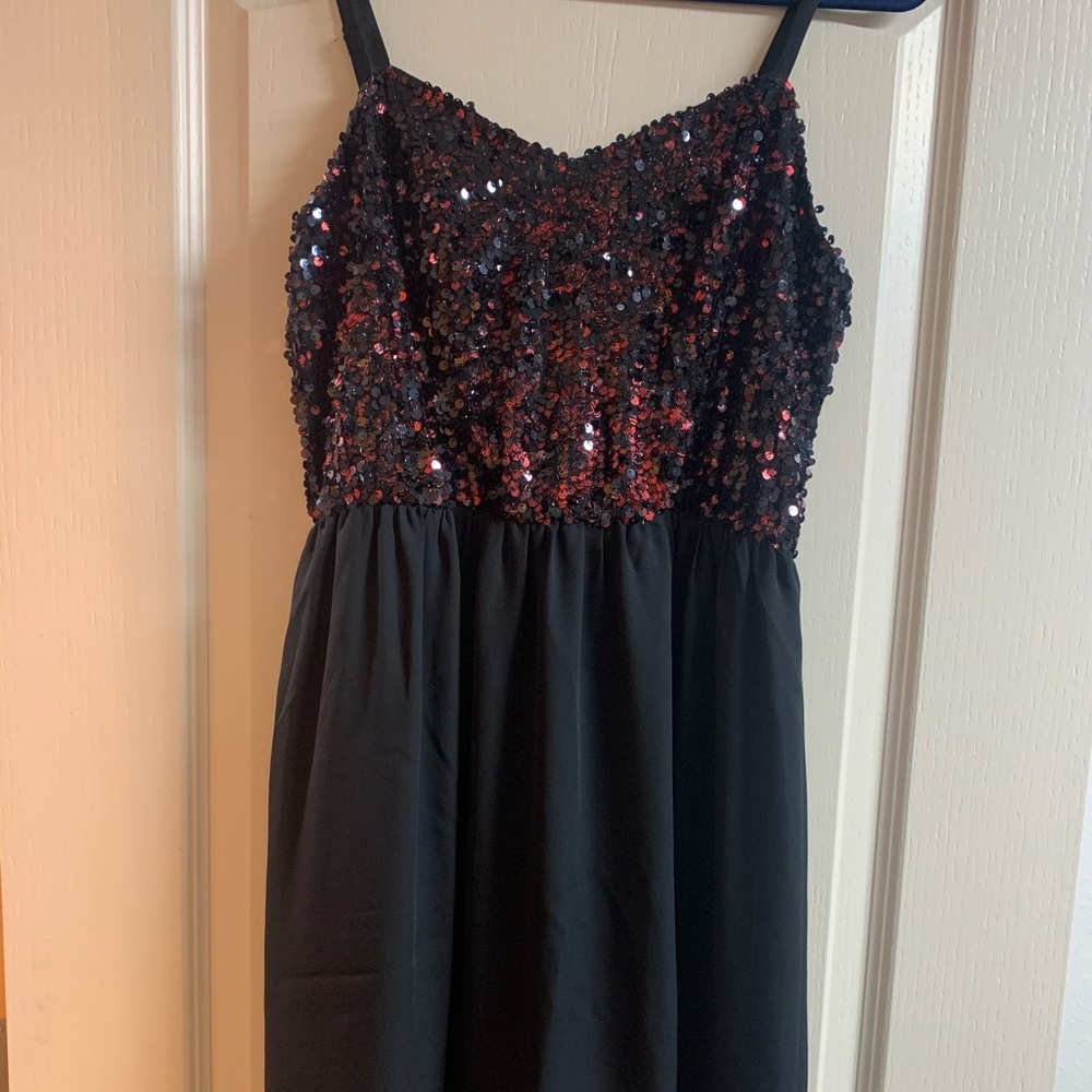 Torrid Black with Red sequins dress